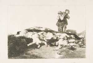 Plate 18 fra The Disasters of War Los Desastres de la Guerra: Begrav dem og hold kjeft..., 1810. av Francisco de Goya