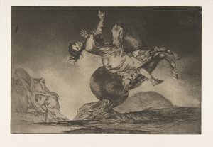 Plate 10 fra Disparates: Hestebortføreren, ca. 1816-23 utgitt 1864. av Francisco de Goya