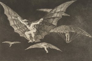 Plate 13 fra The Disparates: A Way of Flying, ca. 1816-23 utgitt 1864. av Francisco de Goya