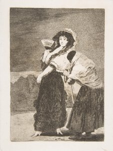 Plate 16 fra Los Caprichos: For himmelens skyld: og det var hennes mor Dios la Perdone..., 1797-98. av Francisco de Goya