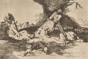 Plate 16 fra The Disasters of War Los Desastres de La Guerra: They ..., 1810 publisert 1863. av Francisco de Goya
