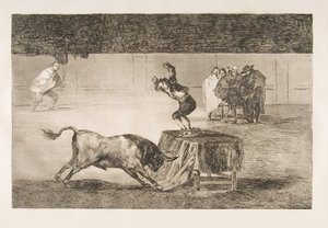 Plate 19 av Tauromaquia: Nok en galskap av ham i samme ring., 1816. av Francisco de Goya