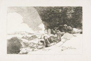 Plate 23 fra The Disasters of War Los Desastres de la Guerra: The Same Elsewhere. ..., 1810. av Francisco de Goya