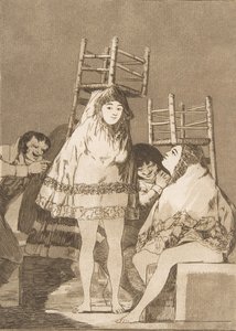 Plate 26 fra Los Caprichos: De har allerede et sete De har allerede et sete., 1799. av Francisco de Goya