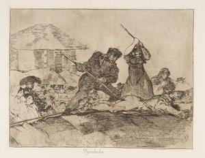 Plate 28 fra The Disasters of War Los Desastres de la Guerra: Rabbl..., 1810 publisert 1863. av Francisco de Goya