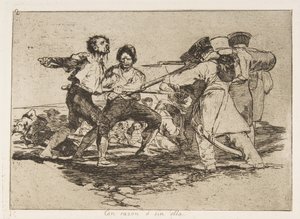 Plate 2 fra The Disasters of War Los Desastres de la Guerra: Rightl..., 1810 publisert 1863. av Francisco de Goya