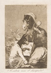 Plate 37 fra The Whims: Kan ikke eleven vite mer hvis disippelen skal vite mer, 1799.