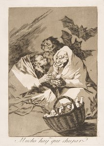 Plate 45 fra Los Caprichos: There is Plenty to Suck av Francisco de Goya