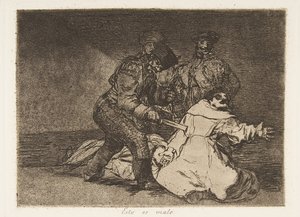 Plate 46 fra The Disasters of War Los Desastres de la Guerra: This ..., 1810 publisert 1863. av Francisco de Goya