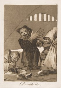 Plate 49 fra Los Caprichos: Hobgoblins Duendecitos., 1799. av Francisco de Goya