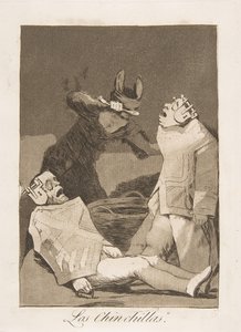 Plate 50 fra Los Caprichos: The Chinchillas Los Chinchillas., 1799. av Francisco de Goya
