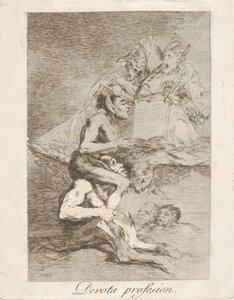 Plate 70 fra Los Caprichos: Devout Profession Devota profesion., 1799. av Francisco de Goya
