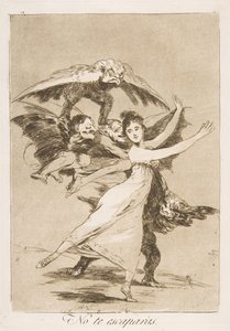 Plate 72, fra Los Caprichos: You will not escape No te escaparàs., 1799. av Francisco de Goya