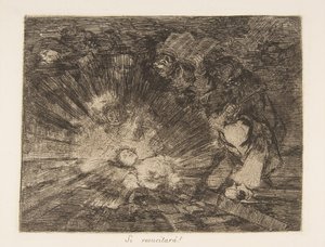 Plate 80 fra The Disasters of War Los Desastres de la Guerra: Wil..., 1810-20, publisert 1863. av Francisco de Goya
