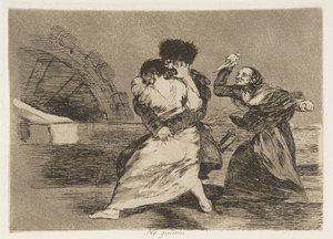 Plate 9 fra The Disasters of War Los Desastres de la Guerra: They d..., 1810 publisert 1863. av Francisco de Goya