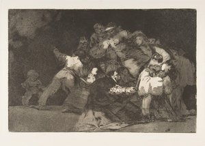 Plate 9 fra Disparates:General dårskap, ca. 1816-23 utgitt 1864. av Francisco de Goya