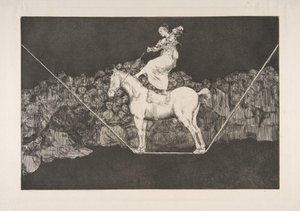 Plate B fra Disparates:Punctual Folly, ca. 1816-23 utgitt før 1877. av Francisco de Goya