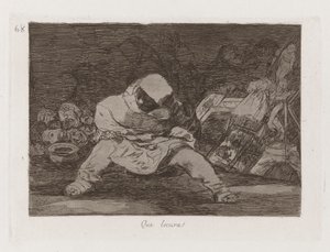 Hvilken galskap! (What Madness!), Plate 68 fra The Disasters of War av Francisco de Goya