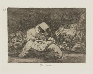 Hvilken galskap! (Hvilken galskap!), pl. 68 fra serien The Disasters of War av Francisco de Goya