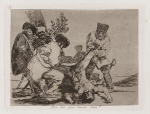 Hva [sic] er det å gjøre mer? (Hva mer kan gjøres?), Plate 33 fra The Disasters of War av Francisco de Goya