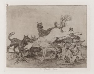 Han forsvarer seg godt, plate 78 fra The Disasters of War av Francisco de Goya