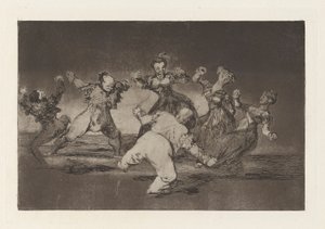Si Marina bayl?, tome lo que hall? (If Marion Will Dance, Then She has to Take the Consequences), fra serien Los disparates (Los proverbios) av Francisco de Goya