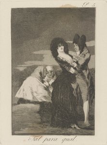 Tal para qual. (To like.), pl. 5 fra serien Los caprichos av Francisco de Goya