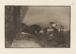 Temeridad de Martincho en la plaza de Zaragoza (The Daring of Martincho in the Ring at Zaragoza), Plate 18 fra La tauromaquia av Francisco de Goya