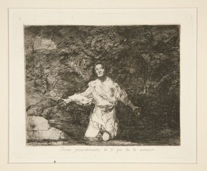 Sad forebodings of what is to happen (Sad Forebodings of What is Going to Happen), pl. 1 fra The Disasters of War av Francisco de Goya