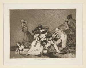 Y son fieras (Og de er som ville dyr), pl. 5 fra Los desastres de la guerra (The Disasters of War) av Francisco de Goya