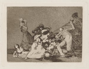 Y son fieras (And They Are Like Wild Beasts), pl. 5 from the series Los desastres de la guerra (The Disasters of War)   1336063   no       norwegian Successfully Translated  Original: Hunters in an Outlook on a Mountain, ca. 1870. Translat: Hunters in an O av Francisco de Goya