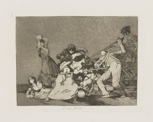 Y sønn fieras. (Og de er som ville deaster.), pl. 5 fra serien Los desastres de la guerra (The Disasters of War) av Francisco de Goya