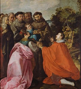 Helbredelse av St. Bonaventure av St. Frans av Assisi, ca. 1628