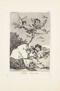 Alle vil falle (Todos Caeràn) Plate 19 fra: Los Caprichos av Francisco Jose de Goya y Lucientes