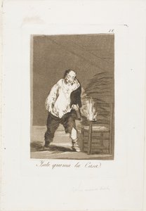 Og huset hans står i brann, plate 18 fra Los Caprichos av Francisco Jose de Goya y Lucientes