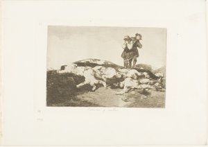 Bury them and keep quiet, plate 18 from The Disasters of War   1270052   no       norwegian Successfully Translated  Original: Nine Children Listening to a Girl Tell a Story; A Boy Handing a Purse to a Girl Seated on a Bed Translat: Nine Children Listening av Francisco Jose de Goya y Lucientes