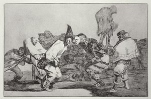 Carnival fantasy, plate 14 av "Ordspråk" av Francisco Jose de Goya y Lucientes