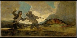 Duell med kniplinger (maleri på lerret) av Francisco Jose de Goya y Lucientes