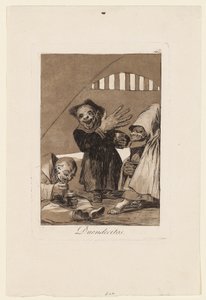 Duendecitos, tallerken fra "Los Caprichos", 1799 av Francisco de Goya
