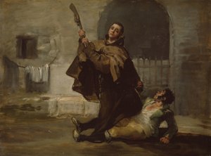 Broder Pedro slår El Maragato med geværskolben, ca. 1806 (olje på panel) av Francisco Jose de Goya y Lucientes