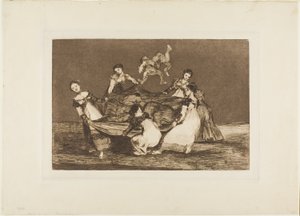 Tyngre enn et dødt esel, plate 1 fra Los Proverbios av Francisco Jose de Goya y Lucientes