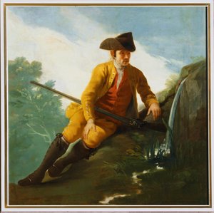 Jeger sitter ved en fontene … (maleri på lerret) av Francisco Jose de Goya y Lucientes