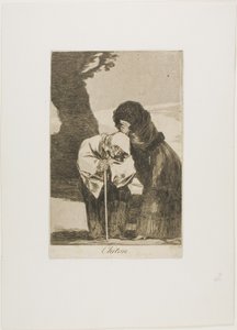 Hysj, tallerken 28 fra Los Caprichos av Francisco Jose de Goya y Lucientes