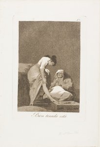 Den er Nicely Stretched, plate 17 fra Los Caprichos av Francisco Jose de Goya y Lucientes