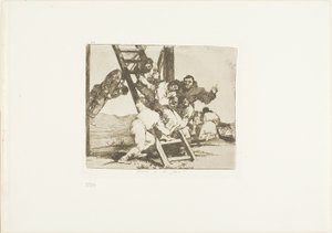 Det er et vanskelig skritt!, plate 14 fra Krigens katastrofer av Francisco Jose de Goya y Lucientes