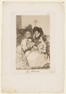 La Filiacion, tallerken fra "Los Caprichos", 1799 av Francisco de Goya