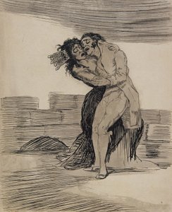 Mann og kvinne som omfavner hverandre av Francisco Jose de Goya y Lucientes