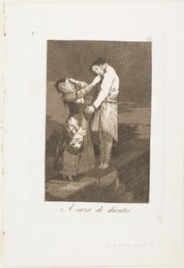 Ut på jakt etter tenner, tallerken tolv fra Los Caprichos av Francisco Jose de Goya y Lucientes