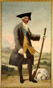 Portrett til fots av Charles III (1716-1788) som jeger, sønn av Philip V Maleri av Francisco de Goya (1746-1828) olje på lerret av Francisco de Goya