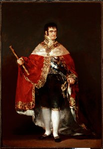 Portrett av kong Ferdinand VII i kongelig drakt (olje på lerret, ca. 1815) av Francisco de Goya